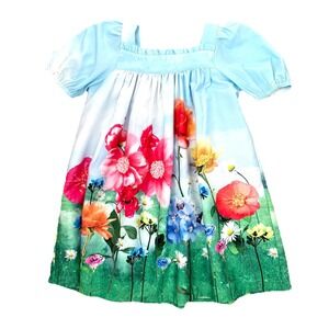 Monsoon Floral Meadow Dress Girls Size 4T Sequin Party Spring Colorful Garden